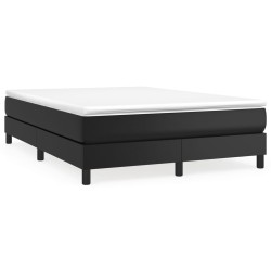 vidaXL Estructura de cama box spring cuero sintético negro 140x190 cm