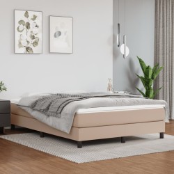 vidaXL Estructura cama box spring cuero sintético capuchino 140x200 cm