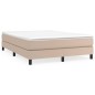 vidaXL Estructura cama box spring cuero sintético capuchino 140x200 cm