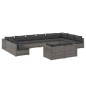 vidaXL Set de muebles de jardín 12 pzas y cojines ratán sintético gris vidaXL Set de muebles de jardín 12 pzas y cojines ratán sintético gris