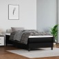 vidaXL Estructura de cama box spring cuero sintético negro 100x200 cm