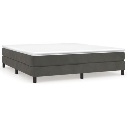 vidaXL Estructura de cama box spring terciopelo gris oscuro 160x200 cm