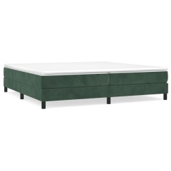 vidaXL Estructura de cama box spring terciopelo verde oscuro 200x200cm