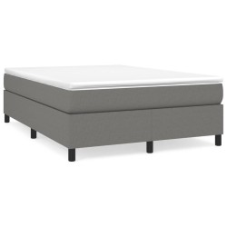 vidaXL Estructura de cama box spring tela gris oscuro 140x190 cm