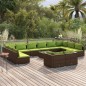vidaXL Set muebles de jardín 13 pzas y cojines ratán sintético marrón vidaXL Set muebles de jardín 13 pzas y cojines ratán sintético marrón