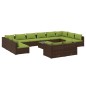 vidaXL Set muebles de jardín 13 pzas y cojines ratán sintético marrón vidaXL Set muebles de jardín 13 pzas y cojines ratán sintético marrón