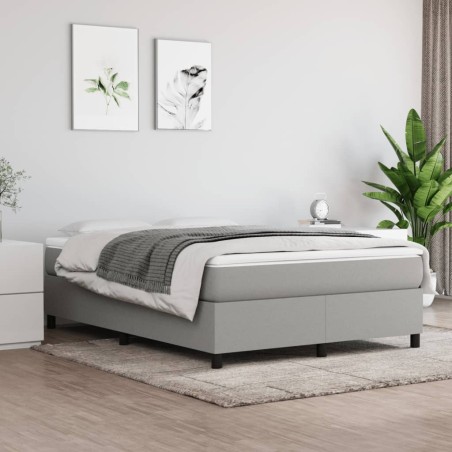 vidaXL Estructura de cama box spring tela gris claro 140x200 cm