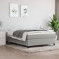 vidaXL Estructura de cama box spring tela gris claro 140x200 cm