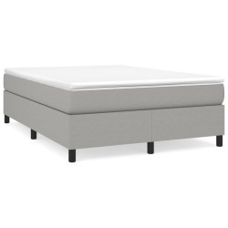 vidaXL Estructura de cama box spring tela gris claro 140x200 cm