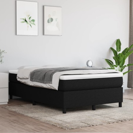 vidaXL Estructura de cama box spring tela negro 120x200 cm