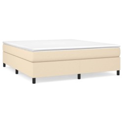 vidaXL Estructura de cama box spring tela color crema 180x200 cm