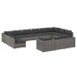 vidaXL Set de muebles de jardín 13 pzas y cojines ratán sintético gris vidaXL Set de muebles de jardín 13 pzas y cojines ratán sintético gris
