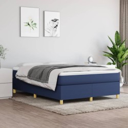 vidaXL Estructura de cama box spring tela azul 140x200 cm
