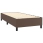 vidaXL Estructura de cama box spring cuero sintético marrón 90x190 cm vidaXL Estructura de cama box spring cuero sintético marrón 90x190 cm