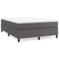vidaXL Estructura de cama box spring cuero sintético gris 140x190 cm