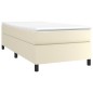 vidaXL Estructura de cama box spring cuero sintético crema 80x200 cm