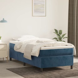 vidaXL Estructura de cama box spring terciopelo azul oscuro 90x200 cm