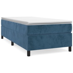 vidaXL Estructura de cama box spring terciopelo azul oscuro 90x200 cm