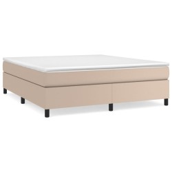 vidaXL Estructura cama box spring cuero sintético capuchino 160x200 cm