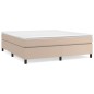 vidaXL Estructura cama box spring cuero sintético capuchino 160x200 cm vidaXL Estructura cama box spring cuero sintético capuchino 160x200 cm