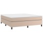 vidaXL Estructura cama box spring cuero sintético capuchino 160x200 cm vidaXL Estructura cama box spring cuero sintético capuchino 160x200 cm