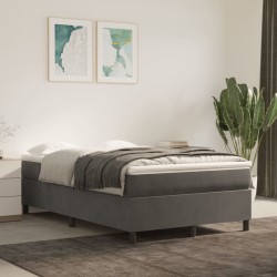 vidaXL Estructura de cama box spring terciopelo gris oscuro 120x200 cm