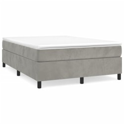 vidaXL Estructura de cama box spring terciopelo gris claro 140x190 cm