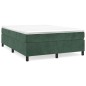 vidaXL Estructura de cama box spring terciopelo verde oscuro 140x200cm