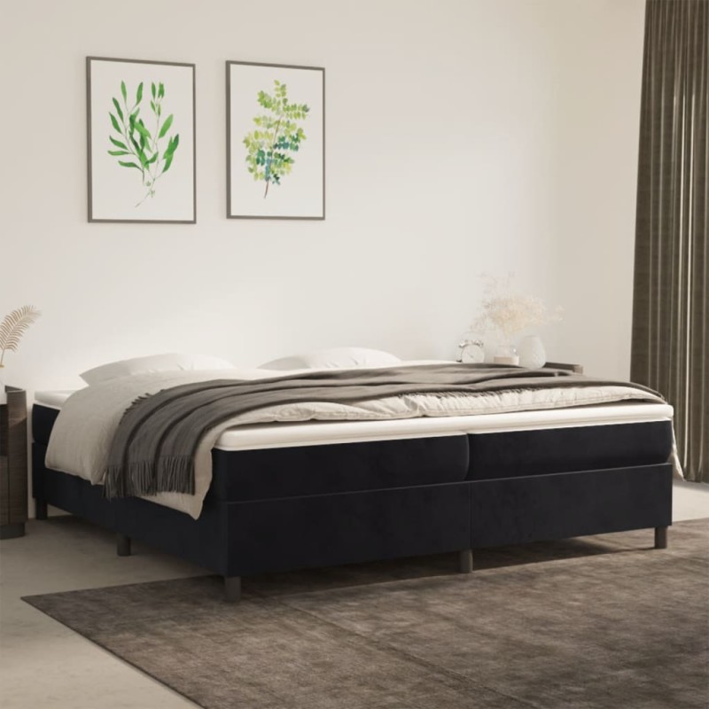 vidaXL Estructura de cama box spring terciopelo negro 200x200 cm