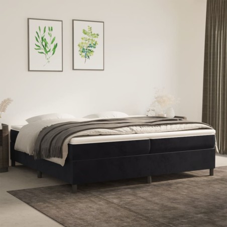 vidaXL Estructura de cama box spring terciopelo negro 200x200 cm