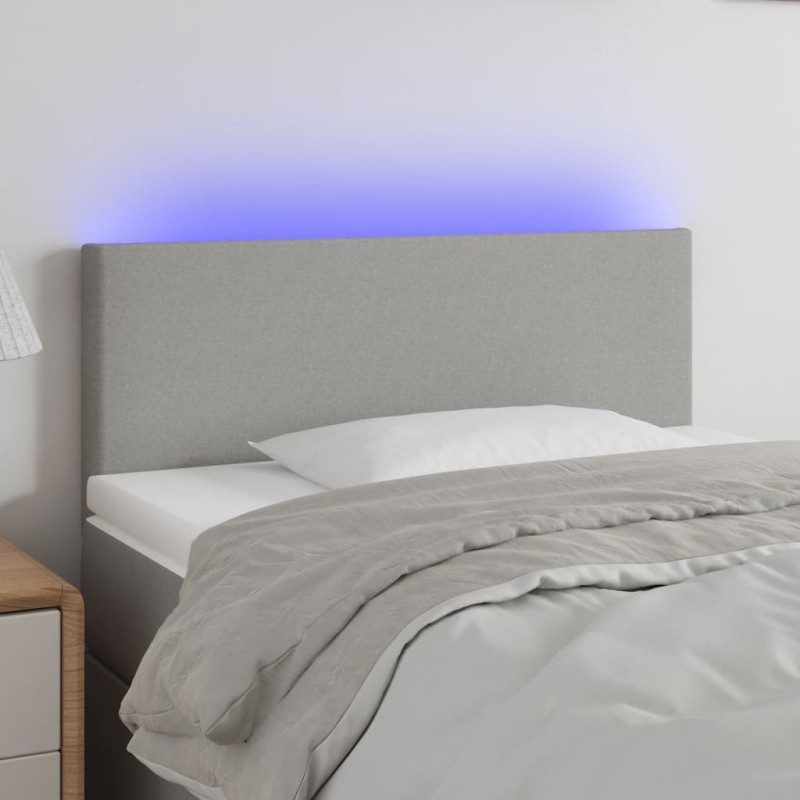 vidaXL Cabecero con LED de tela gris claro 100x5x78/88 cm vidaXL Cabecero con LED de tela gris claro 100x5x78/88 cm