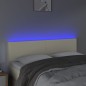 vidaXL Cabecero con LED cuero sintético color crema 144x5x78/88 cm