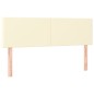 vidaXL Cabecero con LED cuero sintético color crema 144x5x78/88 cm