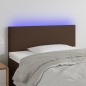 vidaXL Cabecero con LED cuero sintético marrón 90x5x78/88 cm