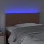 vidaXL Cabecero con LED cuero sintético marrón 90x5x78/88 cm