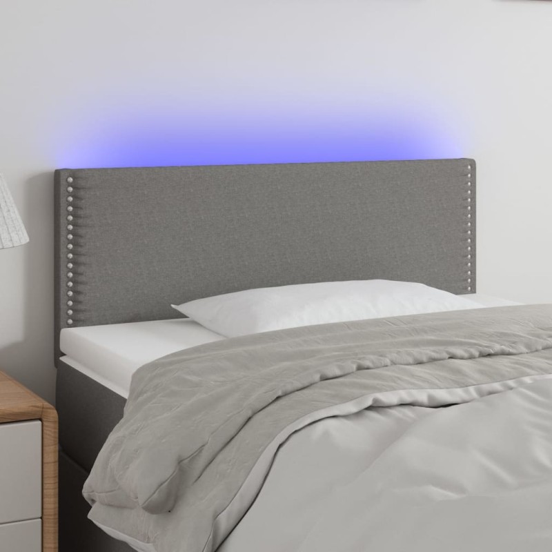 vidaXL Cabecero con LED de tela gris oscuro 80x5x78/88 cm vidaXL Cabecero con LED de tela gris oscuro 80x5x78/88 cm