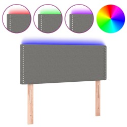 vidaXL Cabecero con LED de tela gris oscuro 80x5x78/88 cm
