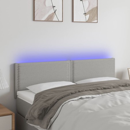 vidaXL Cabecero con LED de tela gris claro 144x5x78/88 cm