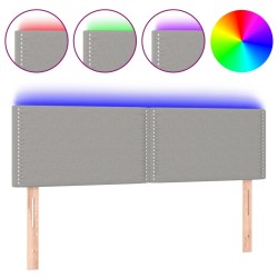 vidaXL Cabecero con LED de tela gris claro 144x5x78/88 cm