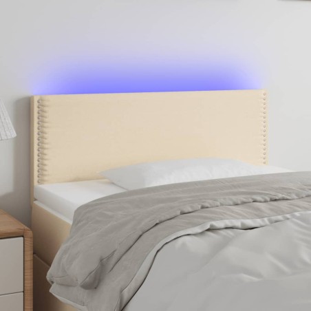 vidaXL Cabecero con LED de tela color crema 80x5x78/88 cm