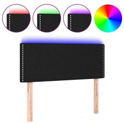 vidaXL Cabecero con LED de tela negro 100x5x78/88 cm