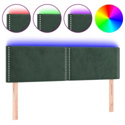 vidaXL Cabecero con LED de terciopelo gris oscuro 144x5x78/88 cm