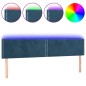 vidaXL Cabecero con LED de terciopelo azul oscuro 200x5x78/88 cm