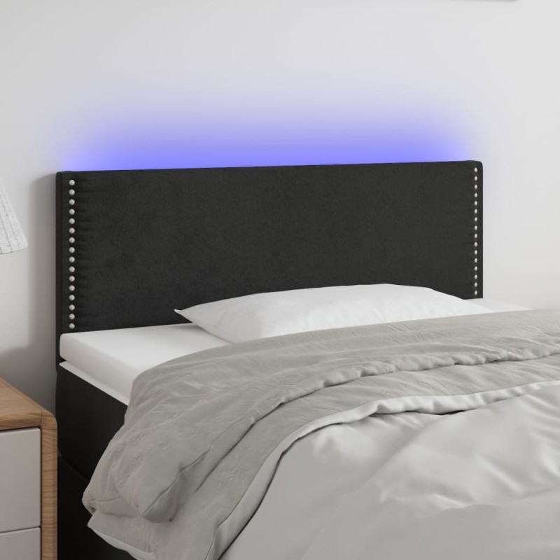 vidaXL Cabecero con LED de terciopelo negro 100x5x78/88 cm vidaXL Cabecero con LED de terciopelo negro 100x5x78/88 cm