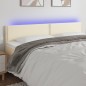 vidaXL Cabecero con LED cuero sintético color crema 200x5x78/88 cm vidaXL Cabecero con LED cuero sintético color crema 200x5x78/88 cm