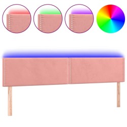 vidaXL Cabecero con LED de terciopelo rosa 180x5x78/88 cm