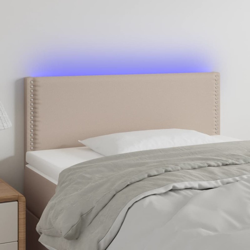 vidaXL Cabecero con LED cuero sintético color capuchino 80x5x78/88 cm vidaXL Cabecero con LED cuero sintético color capuchino 80x5x78/88 cm