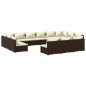 vidaXL Set de muebles de jardín 13 pzas cojines ratán sintético marrón vidaXL Set de muebles de jardín 13 pzas cojines ratán sintético marrón