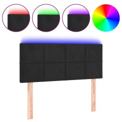 vidaXL Cabecero con LED de terciopelo negro 80x5x78/88 cm