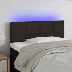 vidaXL Cabecero con LED de tela negro 90x5x78/88 cm